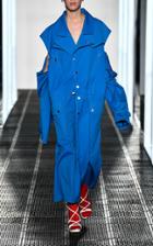 Strateas Carlucci Blue Oversized Meta Belted Trench