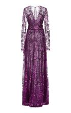Naeem Khan Sequined Tulle Gown