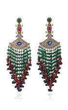 Sanjay Kasliwal One-of-a-kind Emerald Sapphire And Ruby Cascade Earrings