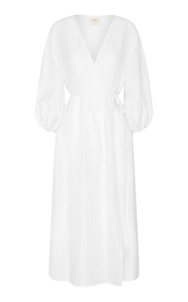 Moda Operandi St. Agni Yoko Linen-silk Wrap Dress