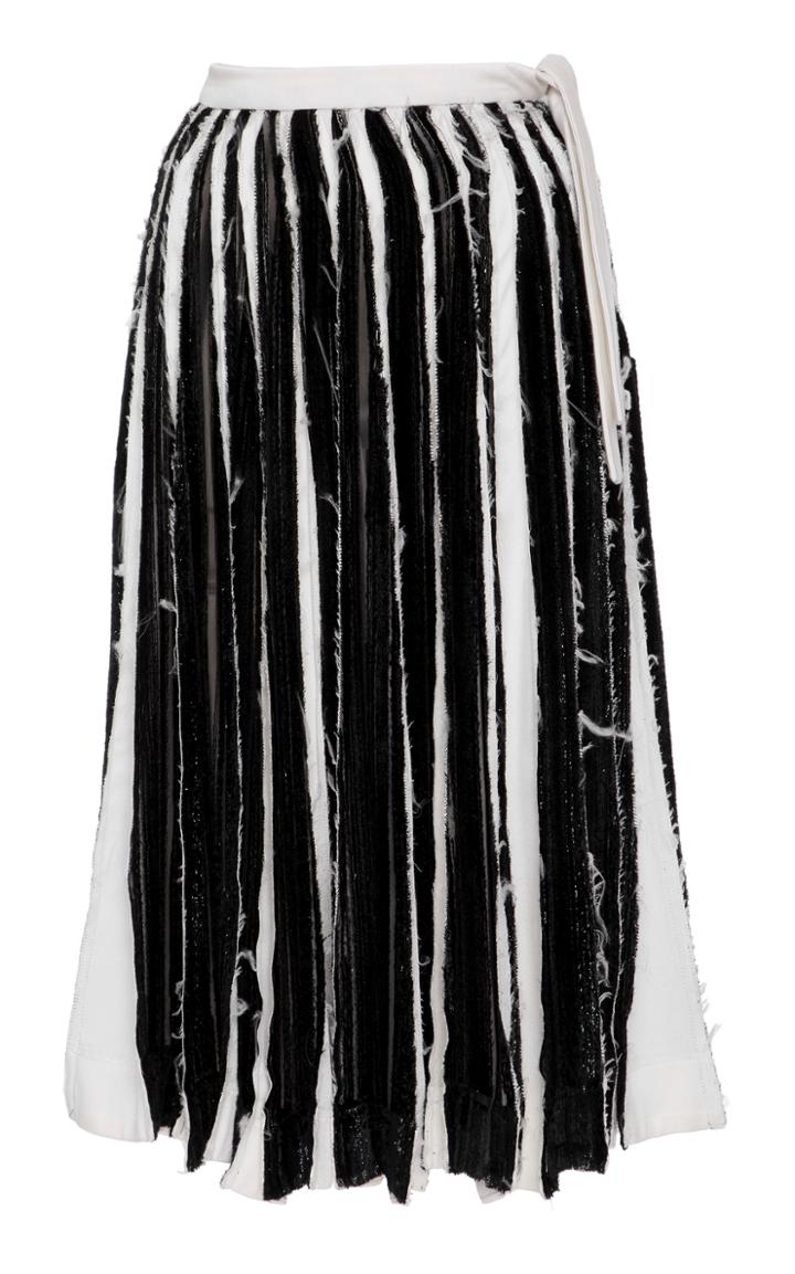 Jonathan Cohen Slashed Velvet And Silk Skirt