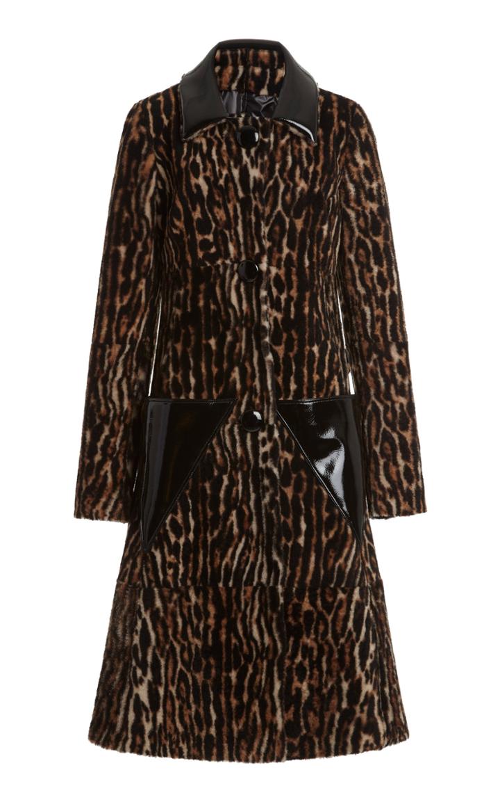 Moda Operandi Christopher Kane Ocelot Printed Shearling Coat