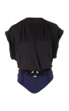 Moda Operandi Johanna Ortiz Sea Shore Belted Two-tone Swimsuit Size: Xs