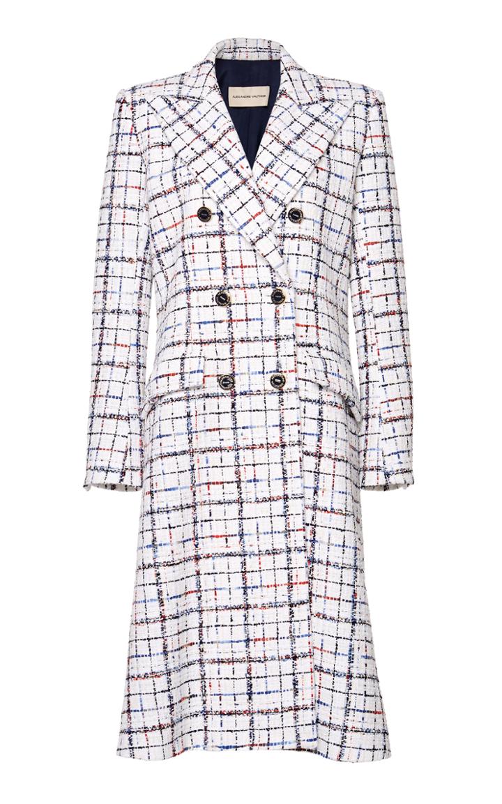 Alexandre Vauthier Double-breasted Plaid Crepe Coat