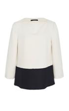 Derek Lam Wool-trimmed Two-tone Ponte Top