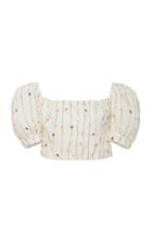 Agua By Agua Bendita Cacao Enredadera Linen Cropped Top