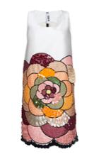 Gem Ciclamino Placed Flower Sleeveless Dress