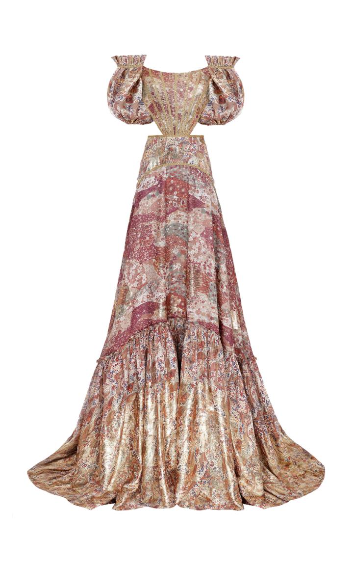 Moda Operandi Raisa Vanessa Printed Satin Cutout Dress