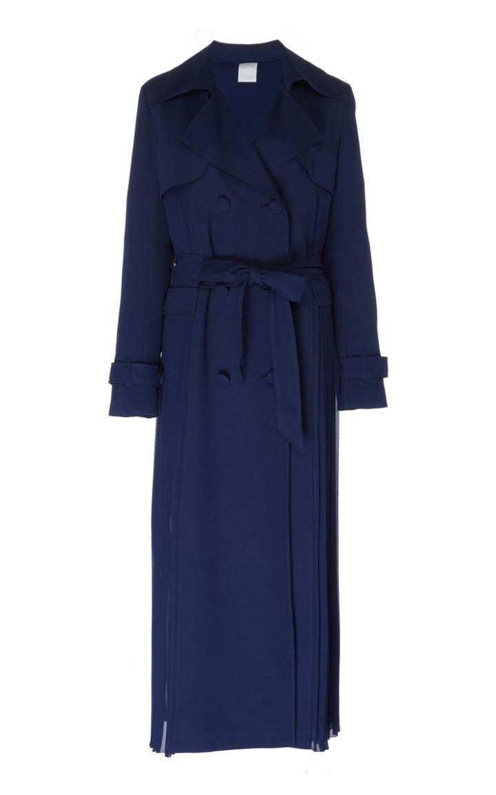 Huishan Zhang Gloria Pleated-trimmed Trench