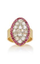 Renee Lewis 18k Gold Diamond And Ruby Ring