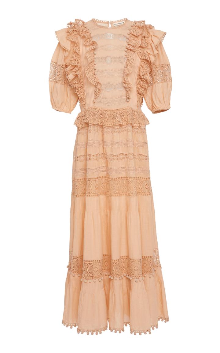 Ulla Johnson Guinivere Cotton Blend Ruffle Maxi Dress