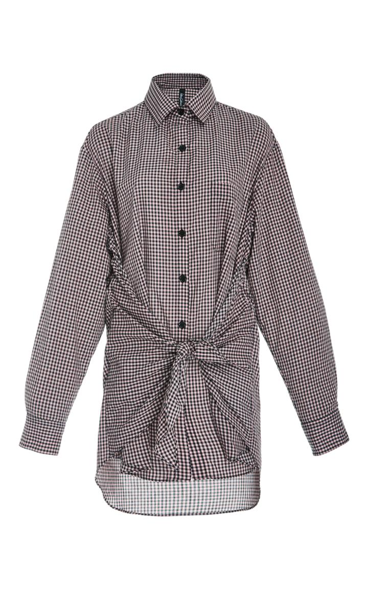 Adam Selman Gingham Tie Front Shirt