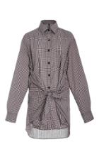 Adam Selman Gingham Tie Front Shirt