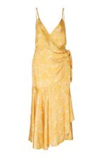 Acler Dana Printed Satin Wrap Dress