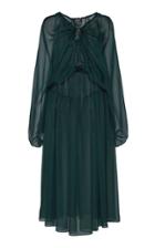 Moda Operandi Rochas Sheer Draped Silk Dress Size: 38