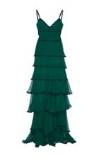 Costarellos Sweetheart Layered Chiffon Dress
