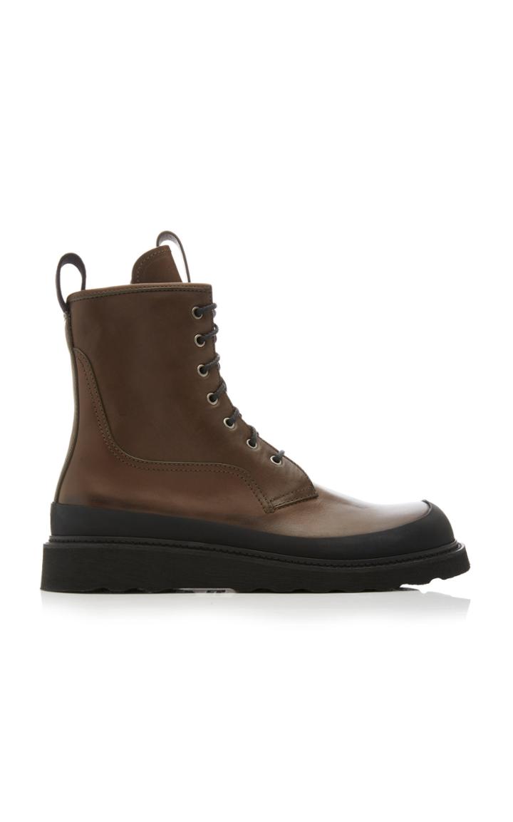 Bottega Veneta Leather Work Boots Size: 40