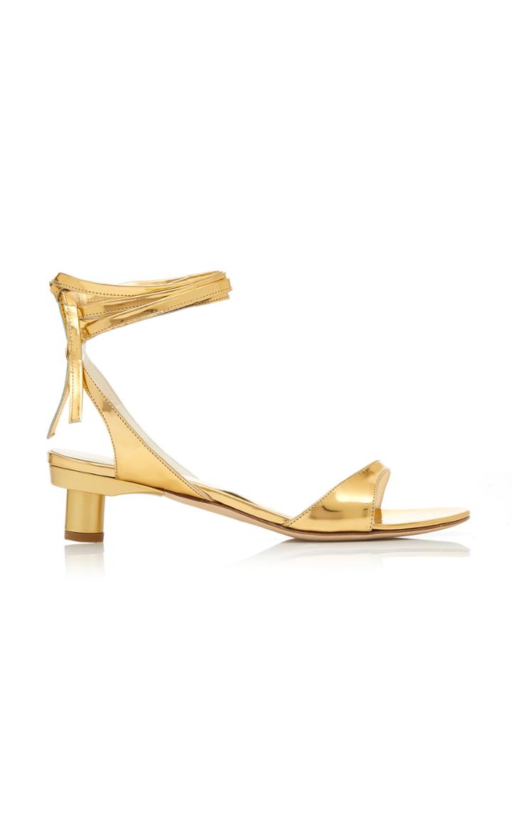 Tibi Scott Metallic Leather Sandals