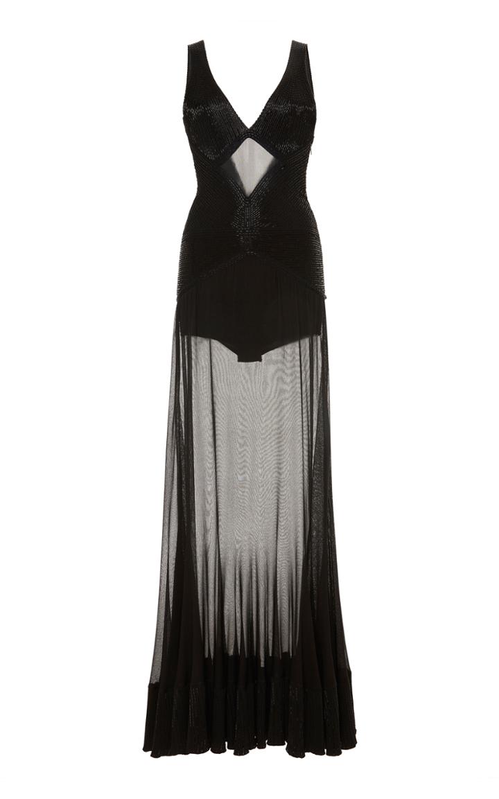 Roberto Cavalli Embellished Sheer Dress