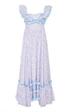 Gl Hrgel Ruffled Floral-print Linen Maxi Dress Size: Xs