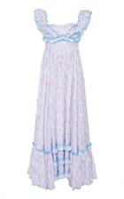 Gl Hrgel Ruffled Floral-print Linen Maxi Dress Size: Xs