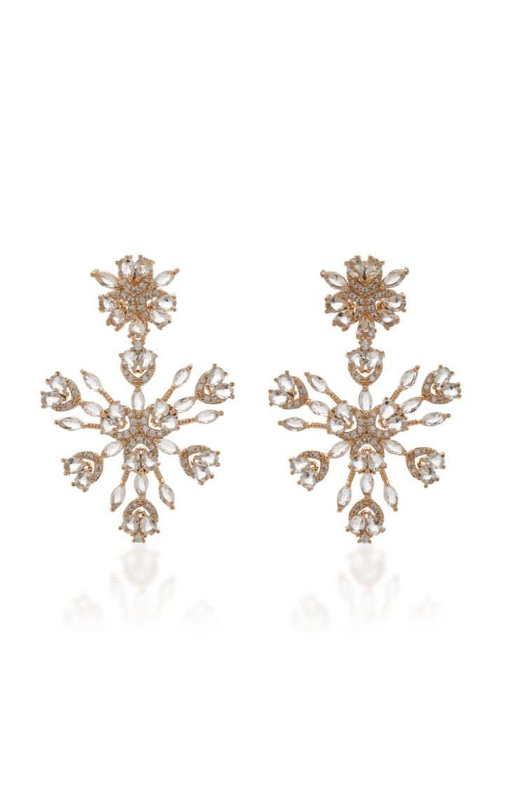 Fallon Snowflake Gold-tone And Crystal Earrings