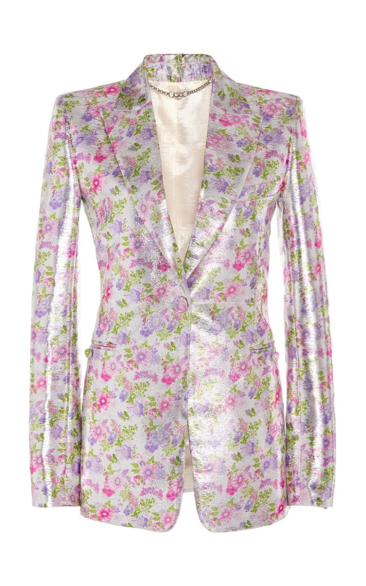 Moda Operandi Paco Rabanne Floral-print Lam One-button Blazer Size: 36