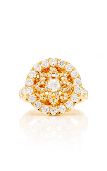 Buddha Mama 20k Round Mandala Ring Set With Diamonds