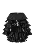 Moda Operandi Balmain Ruffled Sequined Off-the-shoulder Mini Dress