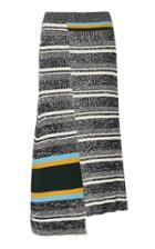 Victoria Beckham Asymmetric Ribbed Striped Cotton-blend Midi Skirt