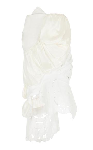 Moda Operandi Caroline Hu Asymmetric Silk-lace Skirt