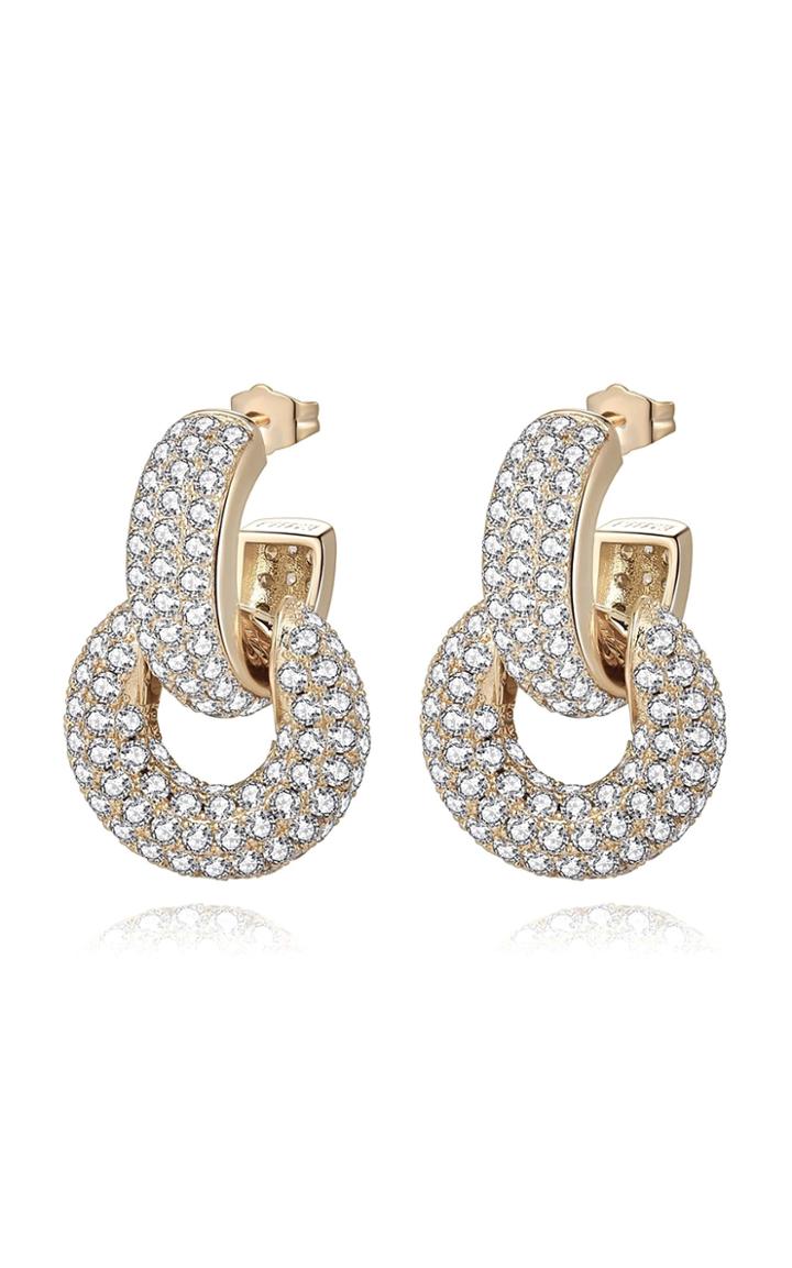 Moda Operandi Emili Bella Swarovski-embellished Linked Hoop Earrings