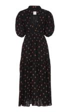 Gl Hrgel Floral-print Crepe Midi Dress Size: M