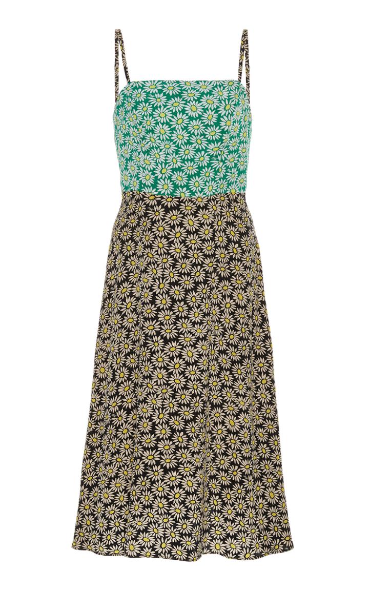 Hvn Nora Floral-print Silk Crepe De Chine Dress