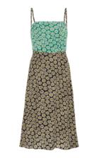 Hvn Nora Floral-print Silk Crepe De Chine Dress