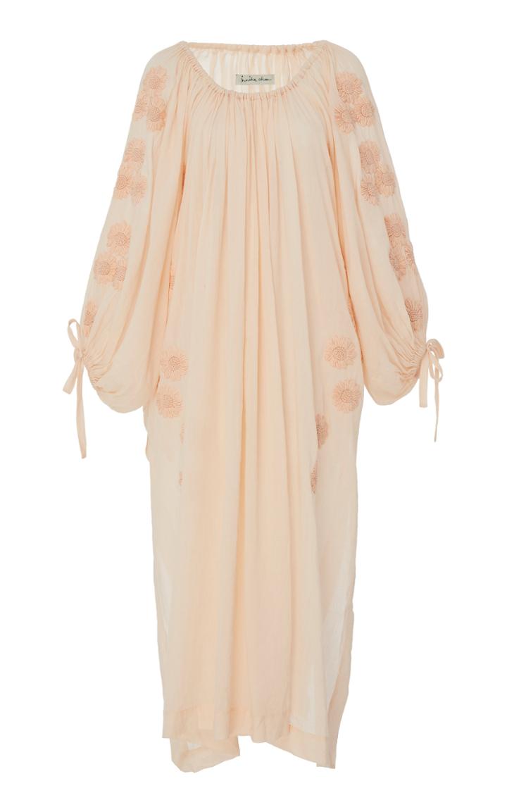 Innika Choo Frida Wailes Floral-embroidered Cotton-voile Dress