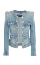 Balmain Accent-button Washed Cotton Jacket