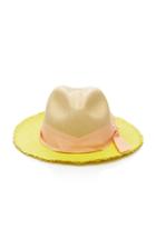 Sensi Studio Two-tone Frayed Toquilla Straw Panama Hat