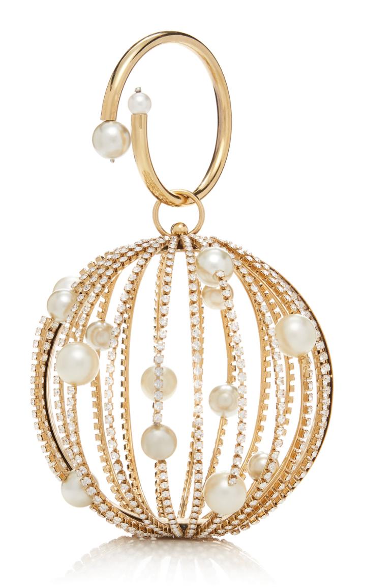 Rosantica Sasha Crystal And Faux Pearl Gold-tone Wristlet
