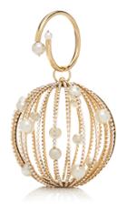 Rosantica Sasha Crystal And Faux Pearl Gold-tone Wristlet
