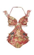 Zimmermann Melody Off The Shoulder One Piece Swimsuit