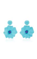 Sabbadini Round Tanzanite Blue Flower Drop Earrings