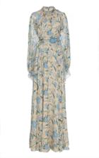 Luisa Beccaria Floral-print Silk-chiffon Maxi Dress