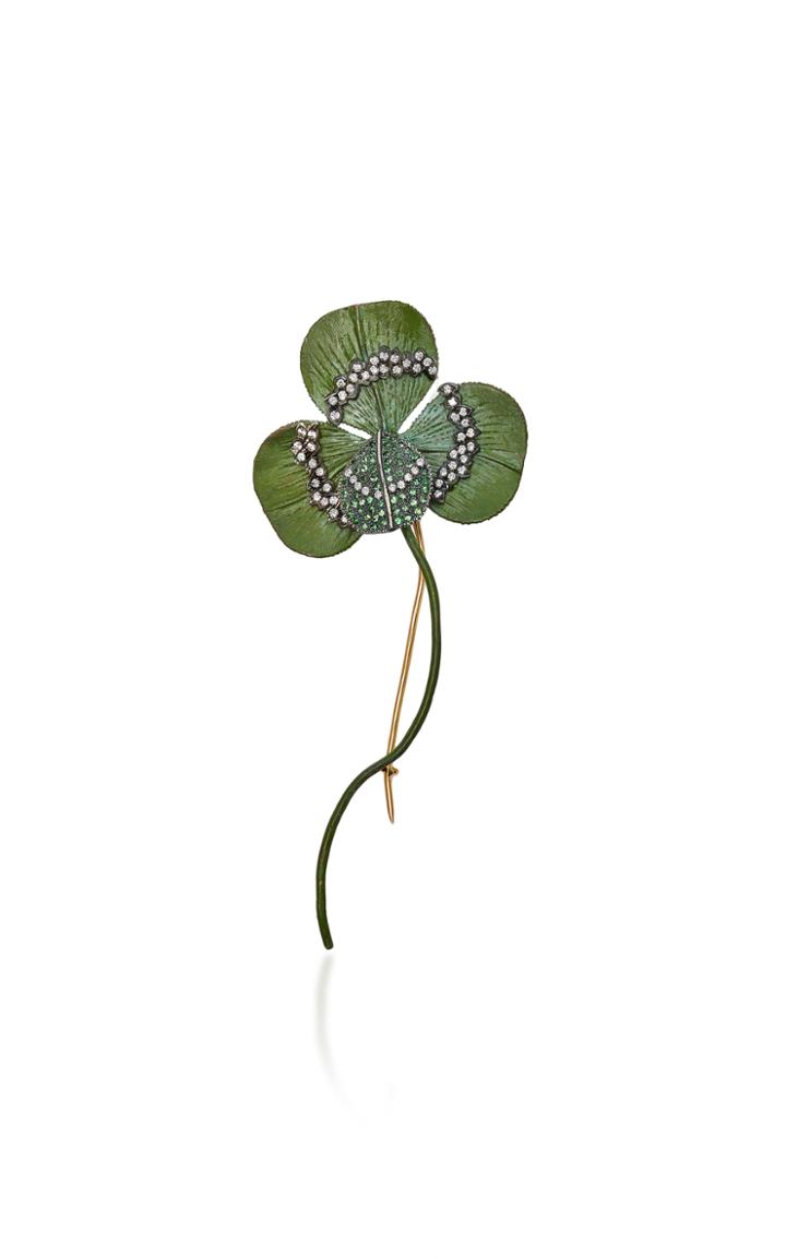 Luz Camino Four Leaf Clover Brooch