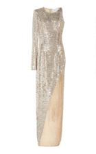 Nervi Kendall Asymmetric Sequined Chiffon Maxi Dress