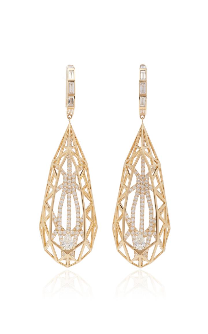 Hueb Baguette & Pear Shaped Diamond Earrings