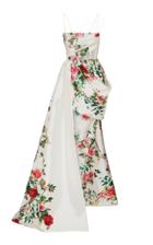 Alex Perry Reid Sleeveless Asymmetrical Draped Floral Gown
