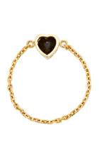 Yi Collection 18k Gold Onyx Chain Ring
