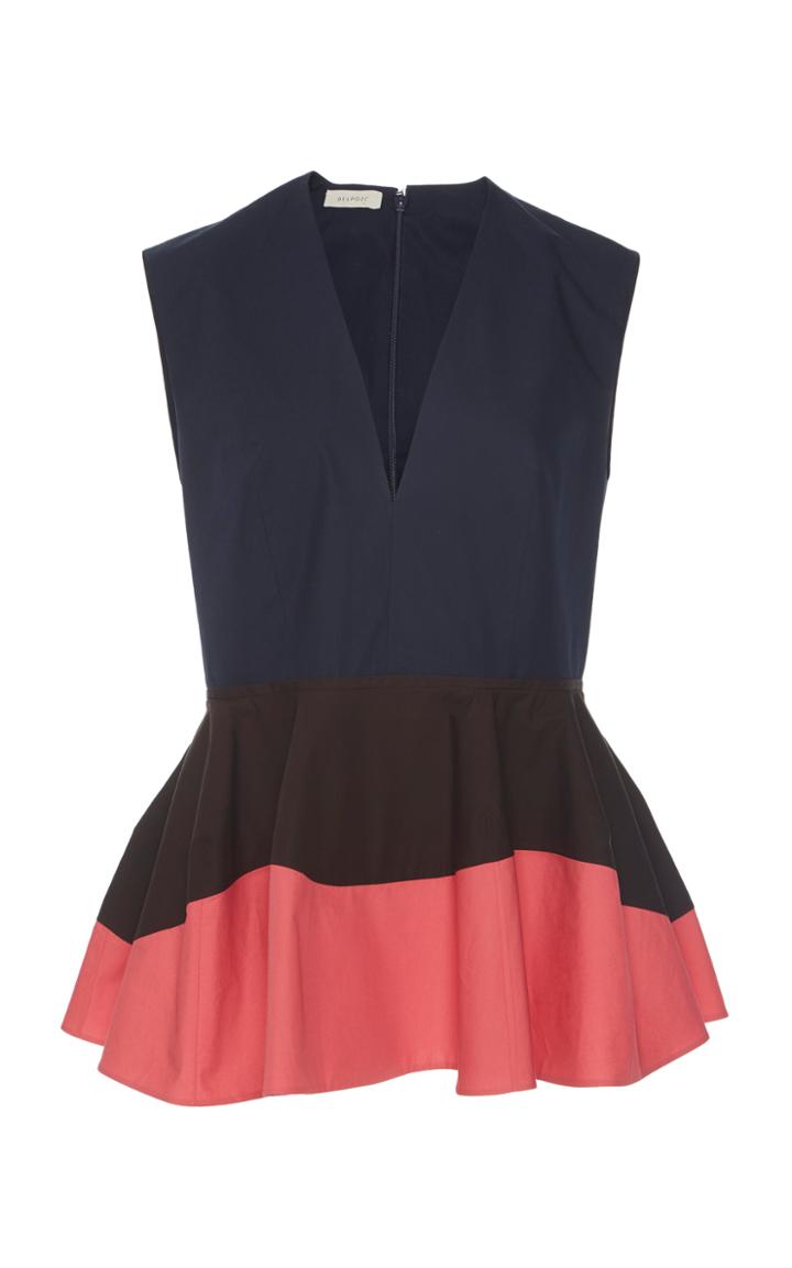 Delpozo Peplum Color Block Top