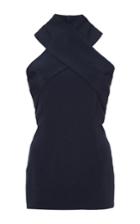 Cushnie Et Ochs Navy Stretch Cady Halter Top